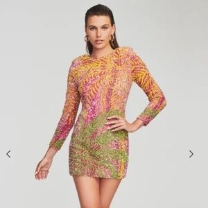 Retrofête Pink and Green Cocktail Dress